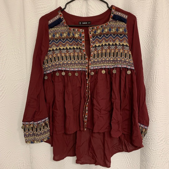 Maroon Gypsy Tassel Jacket - Picture 1 of 5